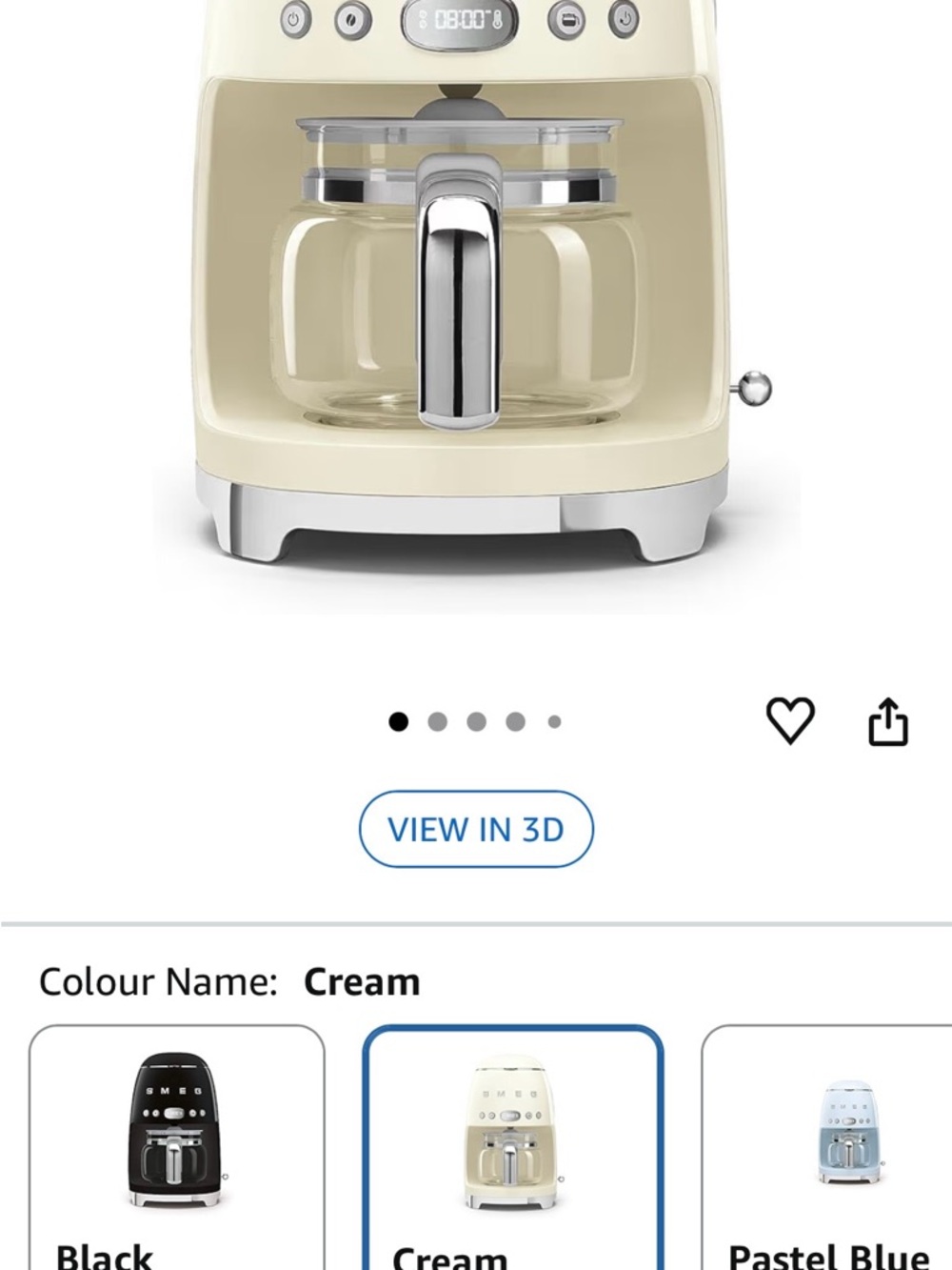 SMEG Drip Coffee Machine (Cream)